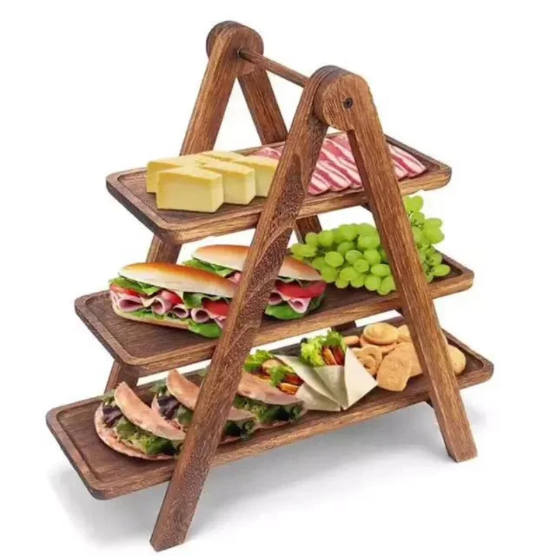3 Tier Serving Tray Wood Tiere - Bamboo Cutlery review and price