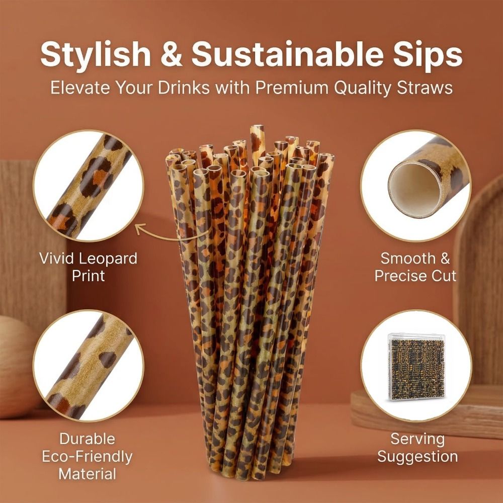 Trendy Leopard Print Drinking  - Reusable Straw review and price