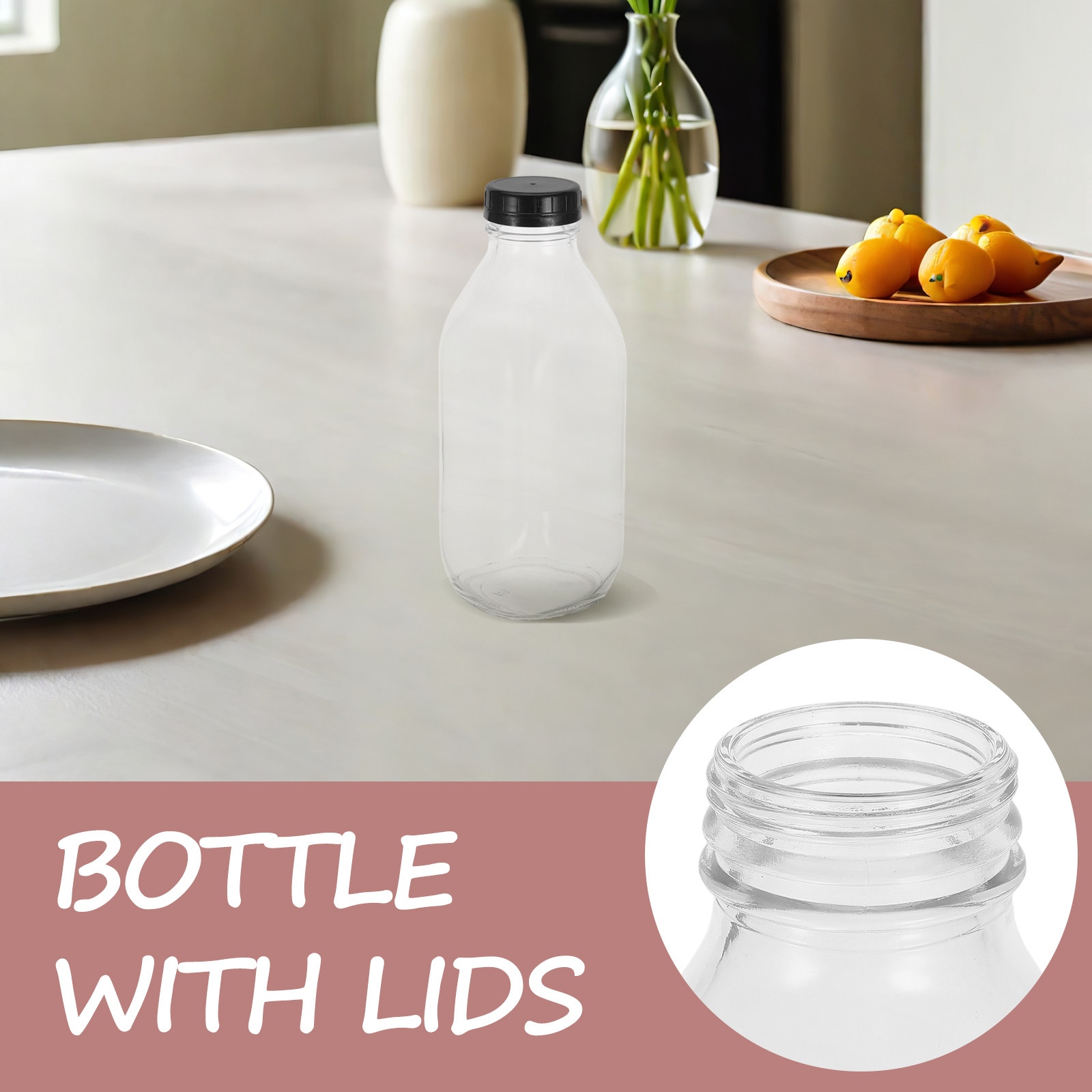 2Pcs Glass Milk Bottles Reusab - Reusable Bottle review and price